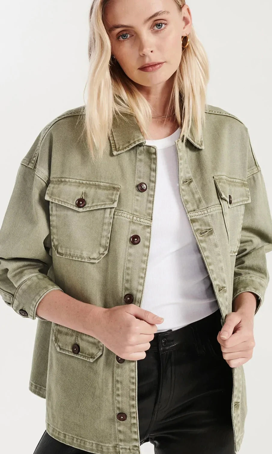 ENA PELLY - Elyse Army Shacket 1 ENA PELLY - Elyse Army Shacket