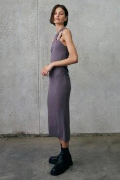MISHA URBAN - CRUZ RIB DRESS (Slate) 6 MISHA URBAN - CRUZ RIB DRESS (Slate) -Faithfull The Brand || Carver™ || One Teaspoon Shop Elysian Collective Cruz Rib Dress Slate 4