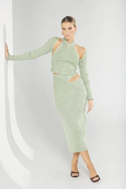 SOVERE - Pivot Reversible Shrug Knit Dress (Spearmint)