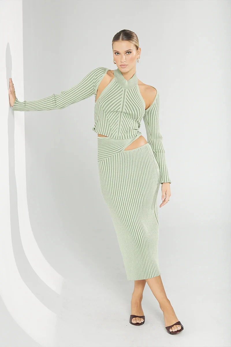 SOVERE - Pivot Reversible Shrug Knit Dress (Spearmint) 1 SOVERE - Pivot Reversible Shrug Knit Dress (Spearmint)