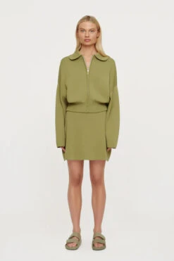 CLEA - Carlos Crepe Knit Bomber (Apple) -Faithfull The Brand || Carver™ || One Teaspoon Shop elysian collective albert crepe knit skirt apple 1 90705730 3378 44fb aaad a6276909ef5c