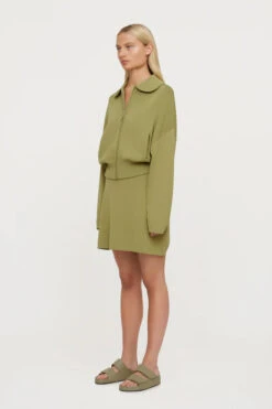 CLEA - Carlos Crepe Knit Bomber (Apple) -Faithfull The Brand || Carver™ || One Teaspoon Shop elysian collective albert crepe knit skirt apple 2 664a5937 adea 4f56 9e2f 67f0a0ca6a28