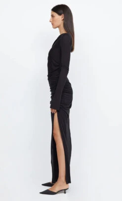 BEC + BRIDGE - MONETTE ASYM LONG SLEEVE MAXI DRESS (Black) -Faithfull The Brand || Carver™ || One Teaspoon Shop elysian collective bec and bridge monette asym maxi dress black 4