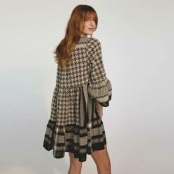 CECILIE COPENHAGEN - Julia Dress Dogtooth (Black / Cream) -Faithfull The Brand || Carver™ || One Teaspoon Shop elysian collective cecilie copenhagen summery copenhagen julia dress dogtooth black cream 3