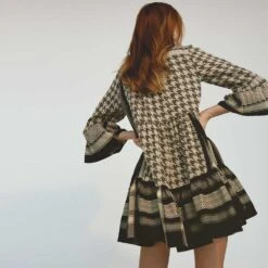 CECILIE COPENHAGEN - Julia Dress Dogtooth (Black / Cream) -Faithfull The Brand || Carver™ || One Teaspoon Shop elysian collective cecilie copenhagen summery copenhagen julia dress dogtooth black cream 4