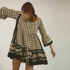 CECILIE COPENHAGEN - Julia Dress Dogtooth (Black / Cream) -Faithfull The Brand || Carver™ || One Teaspoon Shop elysian collective cecilie copenhagen summery copenhagen julia dress dogtooth black cream 5