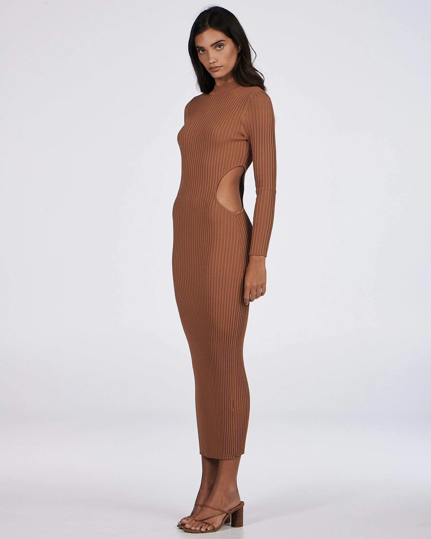 CHARLIE HOLIDAY - Violet Midi Dress (Chocolate) 3 CHARLIE HOLIDAY - Violet Midi Dress (Chocolate) - Image 3