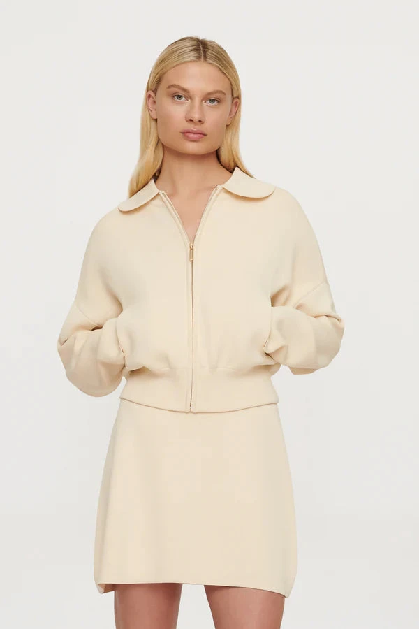 CLEA - Carlos Crepe Knit Bomber (Butter) 2 CLEA - Carlos Crepe Knit Bomber (Butter) - Image 2