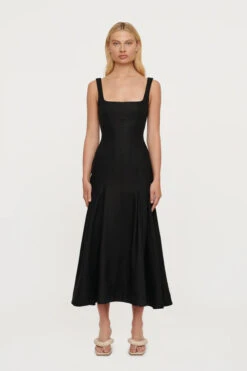 CLEA - Charlee Pleat Dress (Black)