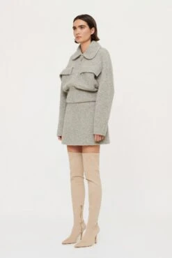 CLEA - Hugo Boucle Bomber (Grey) -Faithfull The Brand || Carver™ || One Teaspoon Shop elysian collective clea hugo bomber grey 5