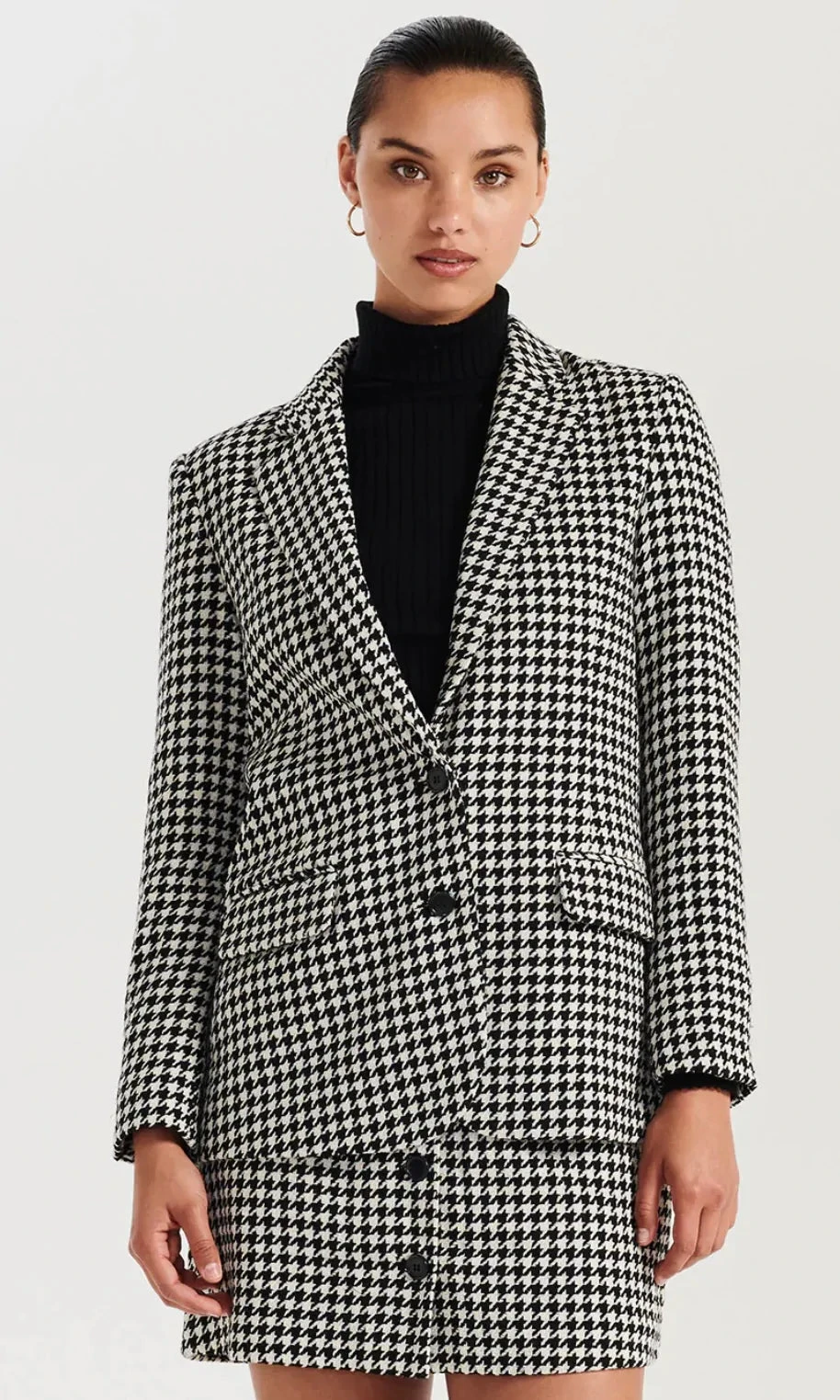 ENA PELLY - Bella Woven Blazer (Houndstooth) 1 ENA PELLY - Bella Woven Blazer (Houndstooth)