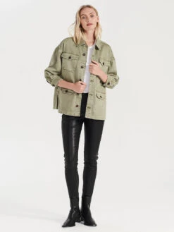 ENA PELLY - Elyse Army Shacket 8 ENA PELLY - Elyse Army Shacket -Faithfull The Brand || Carver™ || One Teaspoon Shop elysian collective ena pelly elyse army shacket smoke green wash 2