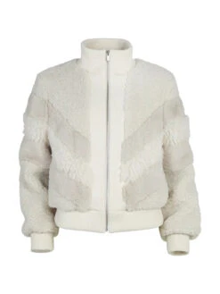 ENA PELLY - Rory Contrast Faux Fur Jacket (Bone)