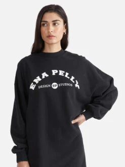 ENA PELLY - Studios Sweater Dress (Washed Black) -Faithfull The Brand || Carver™ || One Teaspoon Shop elysian collective ena pelly studios sweater dress washed black 4