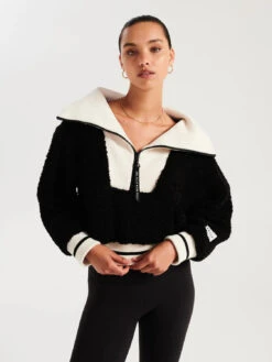 ENA PELLY - Winnie Faux Fur Jacket (Black / Bone)