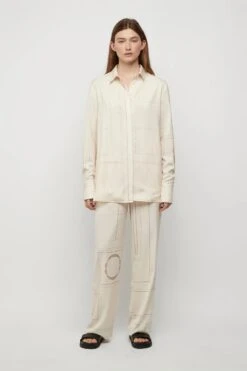 FRIEND OF AUDREY - ELIO MONOGRAM PANTS (BUTTERCREAM)