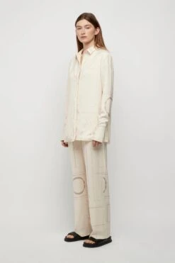 FRIEND OF AUDREY - ELIO MONOGRAM PANTS (BUTTERCREAM) -Faithfull The Brand || Carver™ || One Teaspoon Shop elysian collective friend of audrey elio monogram pants buttercream 3