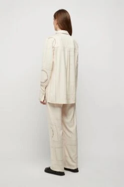 FRIEND OF AUDREY - ELIO MONOGRAM PANTS (BUTTERCREAM) -Faithfull The Brand || Carver™ || One Teaspoon Shop elysian collective friend of audrey elio monogram pants buttercream 4