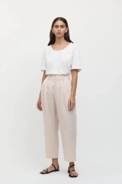FRIEND OF AUDREY - Émilion 7/8 Linen Trouser (Bone)