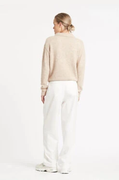 FRIEND OF AUDREY - Greta Polo Knit Top (Oatmeal) -Faithfull The Brand || Carver™ || One Teaspoon Shop elysian collective friend of audrey greta polo knit oatmeal 4