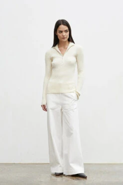 FRIEND OF AUDREY - Wallis 100% Merino Wool Zip Knit (Oatmarle) -Faithfull The Brand || Carver™ || One Teaspoon Shop elysian collective friend of audrey wallis zip knit oatmeal 4