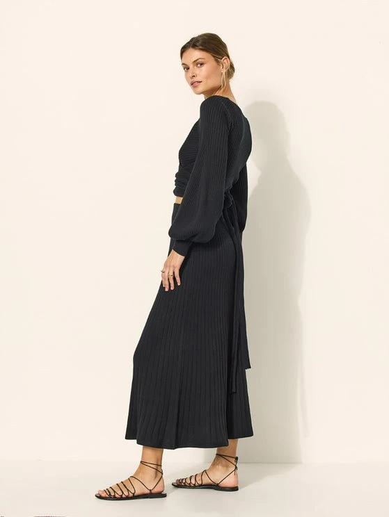 KIVARI - Asher Knit Wrap Top (Black) 3 KIVARI - Asher Knit Wrap Top (Black) - Image 3