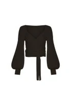 KIVARI - Asher Knit Wrap Top (Black) 4 KIVARI - Asher Knit Wrap Top (Black) - Image 4
