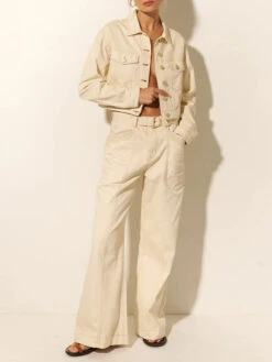 KIVARI - Celine Denim Jacket (Cream) 8 KIVARI - Celine Denim Jacket (Cream) -Faithfull The Brand || Carver™ || One Teaspoon Shop elysian collective kivari celine denim jacket cream 3