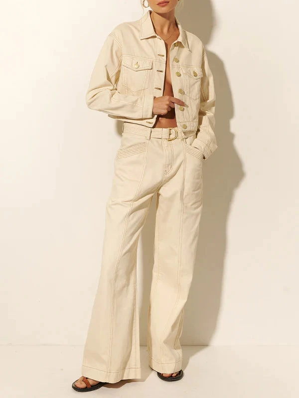 KIVARI - Celine Denim Jacket (Cream) 3 KIVARI - Celine Denim Jacket (Cream) - Image 3