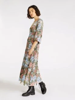 KIVARI - Darcia Tiered Midi Dress (Khaki Floral) -Faithfull The Brand || Carver™ || One Teaspoon Shop elysian collective kivari darcia tiered midi dress khaki floral 5