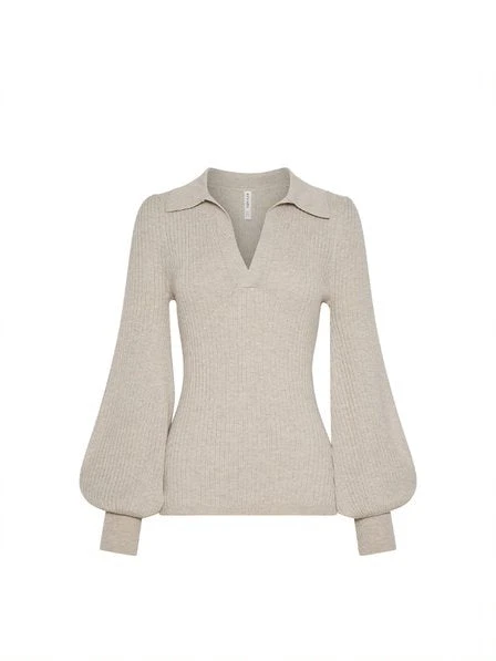 KIVARI - Giselle Collared Knit (Wheat) 1 KIVARI - Giselle Collared Knit (Wheat)