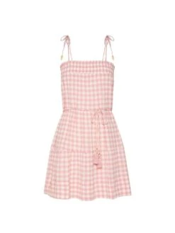 KIVARI - Stevie Tiered Mini Dress (Check)
