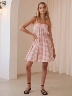 KIVARI - Stevie Tiered Mini Dress (Check) -Faithfull The Brand || Carver™ || One Teaspoon Shop elysian collective kivari stevie tiered mini dress 2