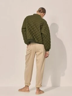 KIVARI - Vida Quilted Jacket (Khaki) -Faithfull The Brand || Carver™ || One Teaspoon Shop elysian collective kivari vida bomber jacket khaki 6