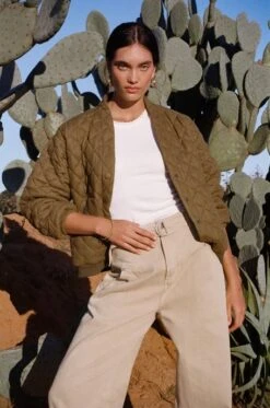 KIVARI - Vida Quilted Jacket (Khaki) -Faithfull The Brand || Carver™ || One Teaspoon Shop elysian collective kivari vida quilted jacket khaki a