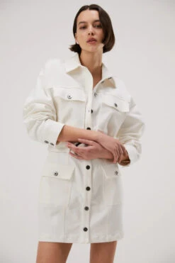 MISHA - Allie Denim Mini Dress (Ivory) -Faithfull The Brand || Carver™ || One Teaspoon Shop elysian collective misha allie denim mini dress ivory 3