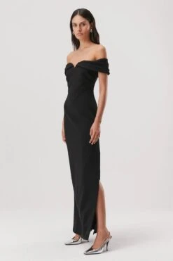 MISHA - CAEL OFF SHOULDER GOWN (Black) -Faithfull The Brand || Carver™ || One Teaspoon Shop elysian collective misha cael off shoulder gown black 5