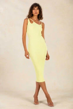 MISHA - Doris Rib Midi Dress (Lime Punch)