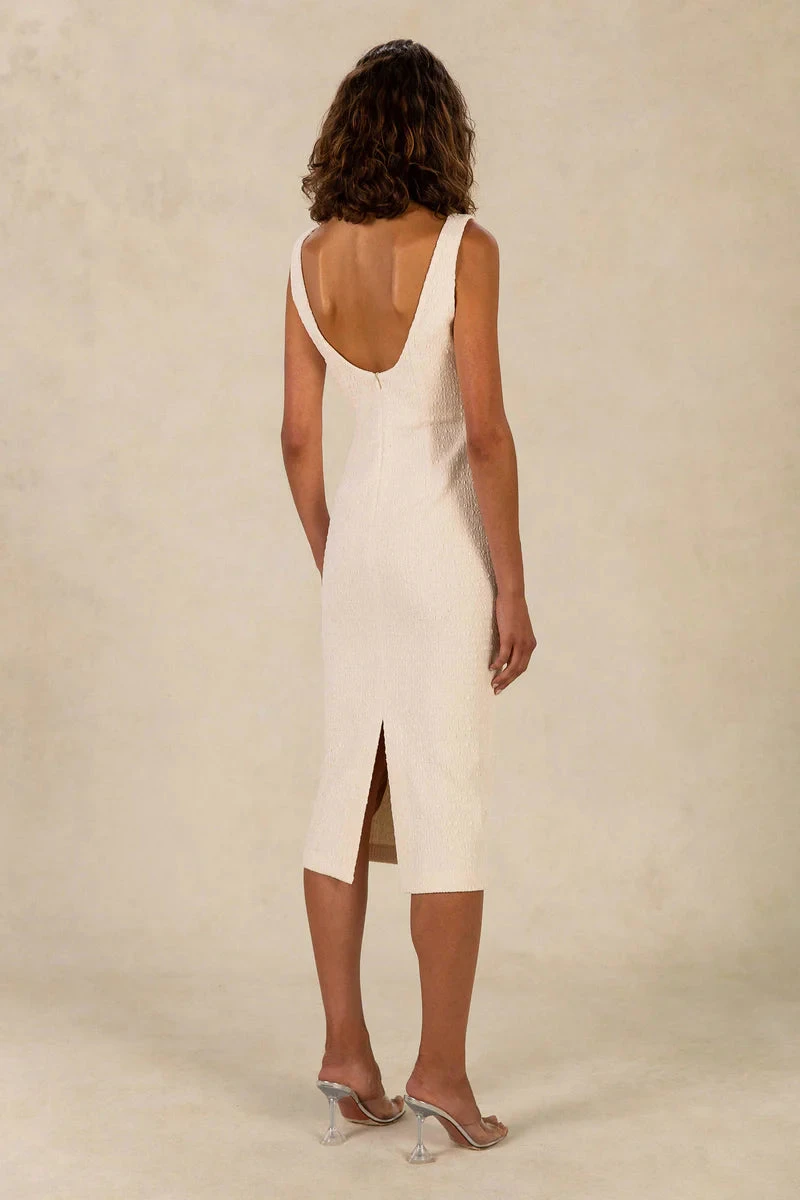 MISHA - Jolande Bubble Bonded Crepe Midi Dress (Cloud) 2 MISHA - Jolande Bubble Bonded Crepe Midi Dress (Cloud) - Image 2