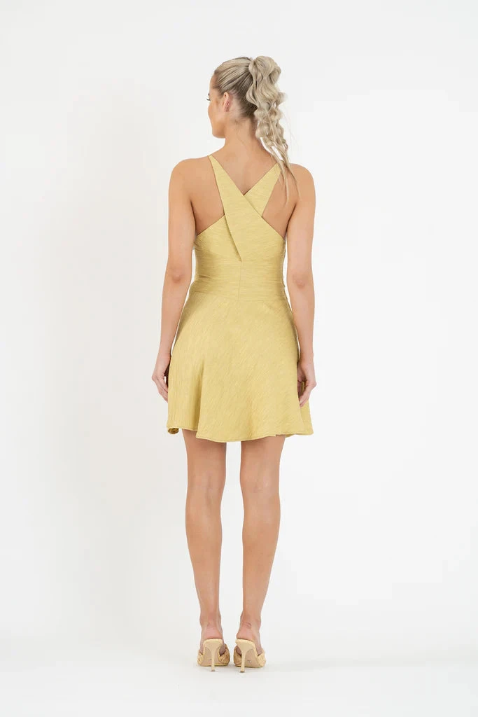 ONE FELL SWOOP - Emmeline Mini Dress (Golden Straw) 2 ONE FELL SWOOP - Emmeline Mini Dress (Golden Straw) - Image 2