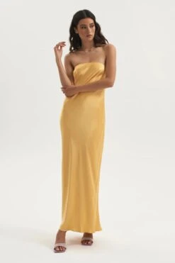 OWNLEY - Augustine Bias Strapless Dress (Honey Pot) -Faithfull The Brand || Carver™ || One Teaspoon Shop elysian collective ownley augustine dress honey pot 1