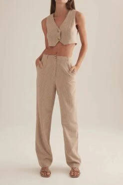 OWNLEY - Perri Pant (Toffee Check) -Faithfull The Brand || Carver™ || One Teaspoon Shop elysian collective ownley perri pant toffee check 2