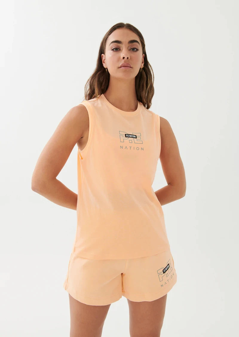 PE NATION - Twist Serve Tank (Pale Peach) 1 PE NATION - Twist Serve Tank (Pale Peach)