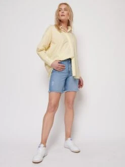 RAEF THE LABEL - Luna Shirt (Yellow / White Stripe) -Faithfull The Brand || Carver™ || One Teaspoon Shop elysian collective raef the label luna shirt butter white stripe 4