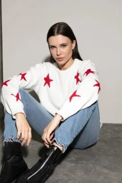 RUE STIIC - Amber Sweater (White Fire Red)