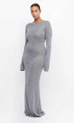 BEC + BRIDGE - SADIE SEQUIN LONG SLEEVE KNIT DRESS (Charcoal) -Faithfull The Brand || Carver™ || One Teaspoon Shop elysian collective sadie sequin long sleeve knit dress 3