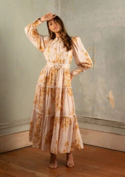 SAINT ARMONT - Aurelie Maxi Dress -Faithfull The Brand || Carver™ || One Teaspoon Shop elysian collective saint armont aurelie maxi dress fleurs dor print 2