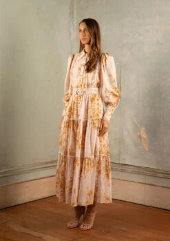 SAINT ARMONT - Aurelie Maxi Dress -Faithfull The Brand || Carver™ || One Teaspoon Shop elysian collective saint armont aurelie maxi dress fleurs dor print 3