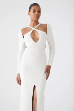 SAN SLOANE - Amalia Midi Dress (Ivory) -Faithfull The Brand || Carver™ || One Teaspoon Shop elysian collective san sloane amalia knit dress ivory 2