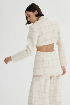 SIGNIFICANT OTHER - Georgia Check Blazer (Almond Check) -Faithfull The Brand || Carver™ || One Teaspoon Shop elysian collective significant other georgia check blazer almond check 3